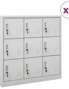 vidaXL Заключващи се шкафове 2 бр светлосиви 90x45x925 см стомана
