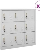 vidaXL Заключващи се шкафове 5 бр светлосиви 90x45x925 см стомана