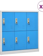 vidaXL Заключващи шкафове 2 бр светлосиво/синьо 90x45x925 см стомана