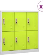 vidaXL Заключващи шкафове 2 бр светлосиво/зелено 90x45x925 см стомана