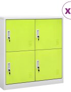 vidaXL Заключващи шкафове 2 бр светлосиво/зелено 90x45x925 см стомана