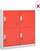 vidaXL Заключващи шкафове 5 бр светлосиво/червено 90x45x925см стомана
