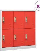 vidaXL Заключващи шкафове 5 бр светлосиво/червено 90x45x925см стомана