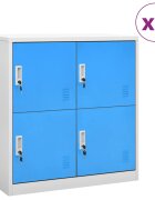 vidaXL Заключващи шкафове 5 бр светлосиво/синьо 90x45x925 см стомана