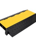 vidaXL Защитна рампа за кабели с 2 канала 90 см гума