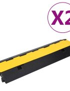 vidaXL Защитни рампи за кабели с 2 канала 2 бр 100 см гума