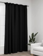 vidaXL Затъмняваща завеса с куки имитираща лен антрацит 290x245 см