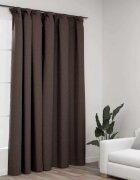 vidaXL Затъмняваща завеса с куки имитираща лен таупе 290x245 см