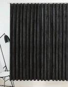 vidaXL Затъмняваща завеса с куки кадифе антрацит 290x245 см