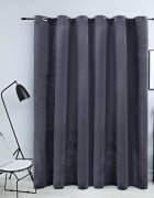 vidaXL Затъмняваща завеса с метални халки кадифе антрацит 290x245 см