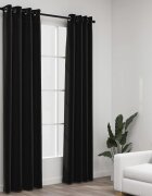 vidaXL Затъмняващи завеси имитация лен 2 бр антрацит 140x225 см