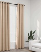 vidaXL Затъмняващи завеси имитация лен с отвори 2 бр бежови 140x225 см