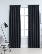 vidaXL Затъмняващи завеси с куки 2 бр антрацит 140x245 см