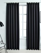 vidaXL Затъмняващи завеси с куки 2 бр черни 140x245 см