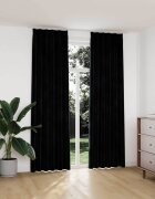 vidaXL Затъмняващи завеси с куки 2 бр кадифе черни 140x245 см