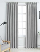vidaXL Затъмняващи завеси с куки 2 бр сиви 140x245 см