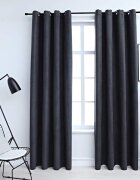 vidaXL Затъмняващи завеси с метални халки 2 бр антрацит 140x225 см