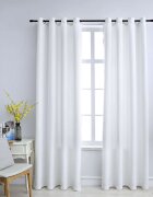 vidaXL Затъмняващи завеси с метални халки 2 бр бели 140x245 см