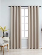 vidaXL Затъмняващи завеси с метални халки 2 бр бежови 140x225 см