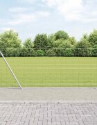 vidaXL Заварена метална ограда с бетонна основа 50 x 1 m Сребристо