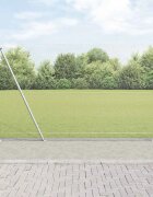 vidaXL Заварена мрежа от тел с бетонен основание 10 x 15 m Сребристо