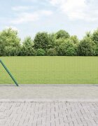 vidaXL Заварена мрежа от тел с бетонен основание 100 x 06 м Зелено