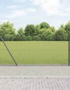 vidaXL Заварена мрежа от тел с бетонен основание 50 x 08 m Сиво Мрежа