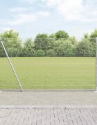vidaXL Заварена мрежа от тел с бетонен основание 50 x 12 m Сребристо