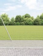 vidaXL Заварена мрежа от тел с бетонен основание 50 x 15 m Сребристо