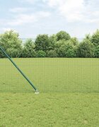 vidaXL Заварена мрежа с шипове 10 x 14 м PVC покрита стомана Зелено
