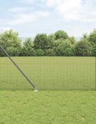 vidaXL Заварена мрежа с шипове 100 x 1 м PVC покрита стомана Сиво