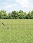 vidaXL Заварена мрежа с шипове 25 x 08 m PVC покрита стомана Сиво