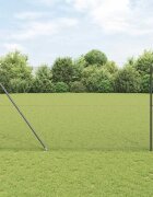 vidaXL Заварена мрежа с шипове 25 x 15 m PVC покрита стомана Сиво