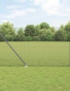 vidaXL Заварена мрежа с шипове 50 x 14 м PVC покрита стомана Сиво