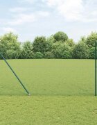 vidaXL Заварена мрежа с шипове 50 x 14 м PVC покрита стомана Зелено