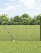 vidaXL Заварена мрежа с шипове 50 x 15 m PVC покрита стомана Сиво