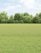 vidaXL Заварена телена ограда с колове 50 x 05 м Сиво Мрежа