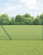 vidaXL Заварена телена ограда за фиксиране на земята 10 x 1 m Зелено