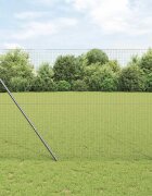 vidaXL Заварена телена ограда за фиксиране на земята 10 x 15 m Сиво