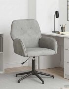 vidaXL Завъртащ се офис стол 54 x 55 x 90 см Светлосиво Кадифе