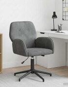 vidaXL Завъртащ се офис стол 54 x 55 x 90 см Тъмносиво Кадифе