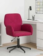 vidaXL Завъртащ се офис стол 54 x 55 x 90 см Виненочервен Кадифе