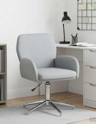vidaXL Завъртащ се офис стол 54 x 58 x 90 см Светлосиво Текстил