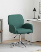 vidaXL Завъртащ се офис стол 54 x 58 x 90 см Тъмнозелено Текстил