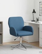 vidaXL Завъртащ се офис стол Текстил 54 x 58 x 90 см Синьо