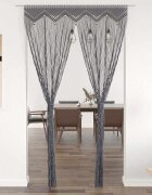 vidaXL Завеса макраме антрацит 140x240 см памук