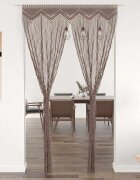 vidaXL Завеса макраме таупе 140x240 см памук