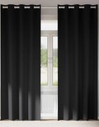 vidaXL Завеси за затъмняване с пръстени 2 бр. Черно 225 x 140 см