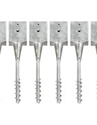 vidaXL Заземителни колове 6 бр сребро 12x12x56 см поцинкована стомана