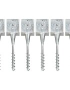vidaXL Заземителни колове 6 бр сребро 14x14x58 см поцинкована стомана